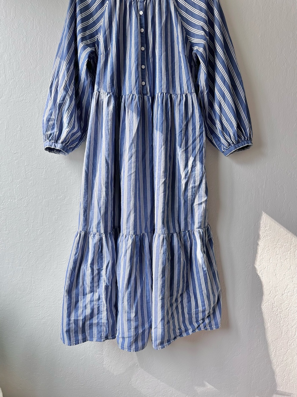 Old navy blue & white striped all day maxi dress women’s large coastal grandma - Picture 4 of 9